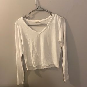 Plain White Long Sleeve V-neck